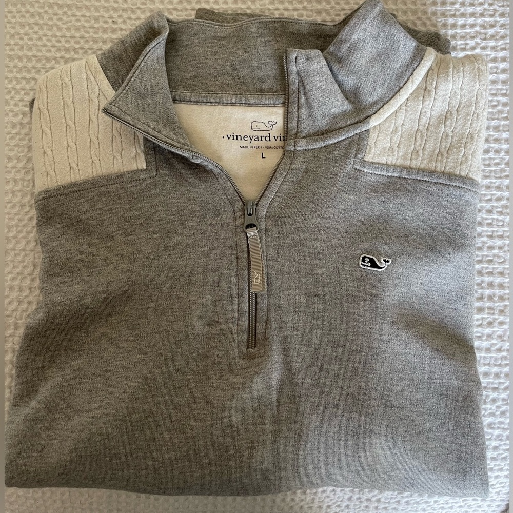 vineyard vines women’s size large gray quarter zip